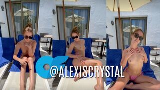 Topless tanning and oily outdoor teasing - ALEXIS CRYSTAL
