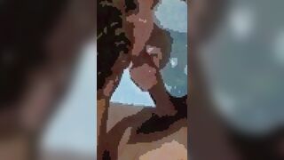 Long and thick cock in the married woman's hand and mouth