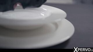 LITTLE CAPRICE will use her SEX SLVAE to throat him and get fucked for her passion