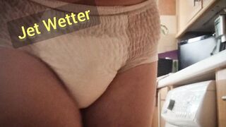Desperate diaper soaking in the kitchen