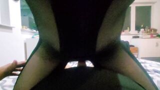 Something stinks here, but I still take him to my mouth make blowjob and ride him