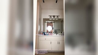 Super strong Asian schoolgirl flashes her fit body and exercises without panties