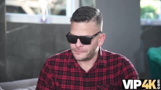 VIP4K. Redhead Czech with natural body is cheating on her BF with a blind dude