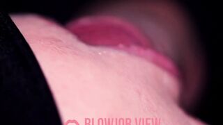 CLOSE UP - Amateur Stepsister Blowjob and Swallow