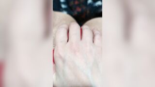 Rubbing my pussy with my hands and red panties