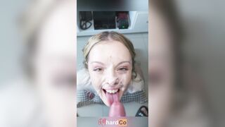 Amateur Big Facial - Emptying his cum filled balls all over my face - RMhardCo