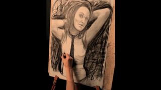 SFW: My sixth charcoal portrait | Art process | No sex, no nudity | Safe for Work with Lily Corinth