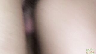 An Asian woman with blonde hair is pleased by the large penis into her tight anus