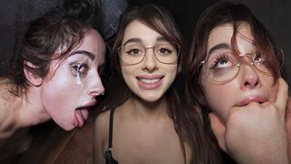 DADDYS FLOOR LICKING WHORE - She Made Him Cum In Her EYES - Aubrey Reid