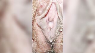 Lovely Hairy Pussy Piss Filmed for You Very Closeup and Detailed Pee Hole