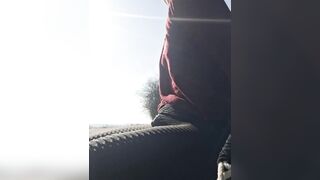 Solo dildo play an der Strasse