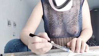 Hot latina with big ass, hairy pussy, big tits, big ass. Naughty sexy milf tries on naked clothes.