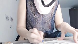 Hot latina with big ass, hairy pussy, big tits, big ass. Naughty sexy milf tries on naked clothes.