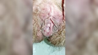 Diary Daily Close up Pissing Hairy Pussy in a Toilet in the Morning