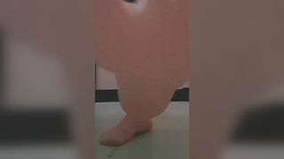 stretching legs before dancing