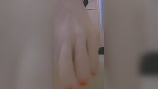 stretching legs before dancing