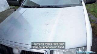 Public Agent He's caught fucking a sex dummy but gets the real thing from a brunette babe