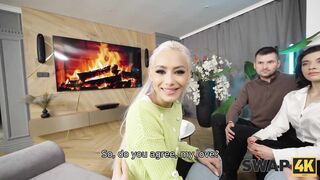 SWAP4K. A huge cock fucked 2 Colombian girls in a swap wives