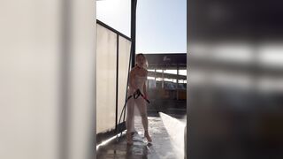 I’m Washing My Car in a See‑Through Dress – Street Voyeur Fantasy