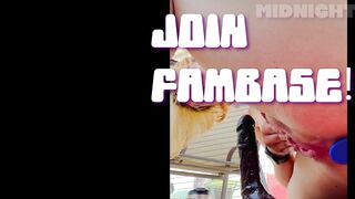 Cute Blonde Squirts and Cums in Public