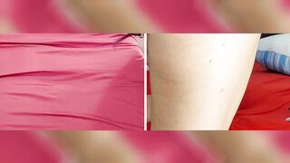 Amateur wife sucks in pussy, moaning orgasm. Latina hairy pussy, big tits, big ass.
