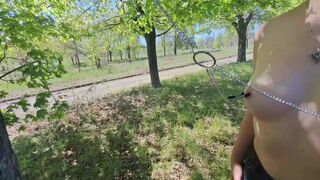 BDSM. Sex slave on a walk