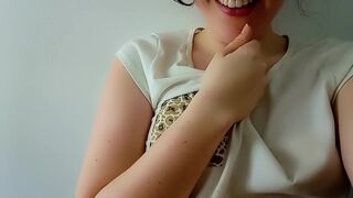 Petite wet on the cold floor