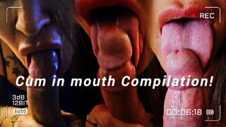 [4K] Cum in Mouth Compiliation! Deepthroat and cum dripping!