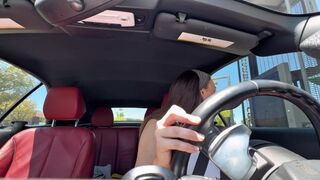 Using My Remote Controlled Vibrator in The Starbucks Drive Thru And Cumming