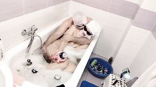 Crazy sex in the bedroom amateur couple. Wife with big ass, big tits, hairy pussy. Hot amateur coupl