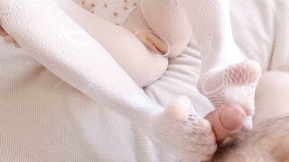 Her gorgeous tight pussy and white pantyhose give so much pleasure