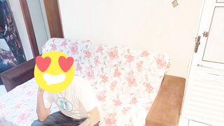 Seamstress eyes the client's erection!