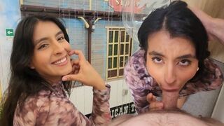 I ask my friend to help me record a video fucking in the mall!!