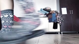 Brunette hairy pussy cleans vacuum cleaner. Latina big ass, big tits, hairy pussy.