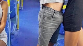 Pervert humps slut on public transport!