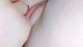 Purple panties come down with gentle movements