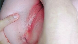 Purple panties come down with gentle movements