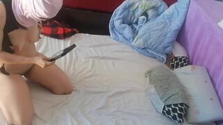 Amateur couple has crazy sex in the bedroom. Blowjob with amateur wife, hairy pussy, big ass.