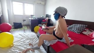 Sexy mom dances naked in the house. Milf with hairy pussy, big ass, big tits.