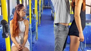 Public transport worker humps naughty girl in short dress!