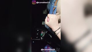 French amateur public vlog - Naughty girl without panties and deep throat in the car