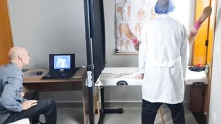 Cuckold takes wife for ultrasound exam!