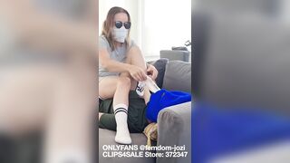 Amateur dirty sock worship and stinky feet licking