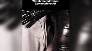 Cute Blond Girl shows her Tits in Tight Latex Dress