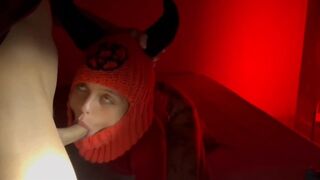 Horned Mask Ritual – Possessed Slut Worships with Deepthroat