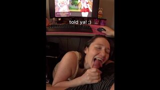 Hentai Gamer Boyfriend Cums All Over Tongue After Freeuse Blowjob