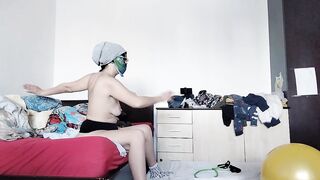 Sexy wife does yoga naked. Hot latina hairy pussy, big ass