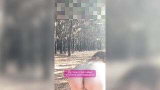Panties Off In The Forest, Completely Naked Slut Shows It All For You Outdoors