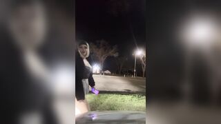 Dogged her out in the parking lot