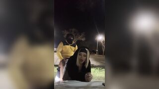 Dogged her out in the parking lot